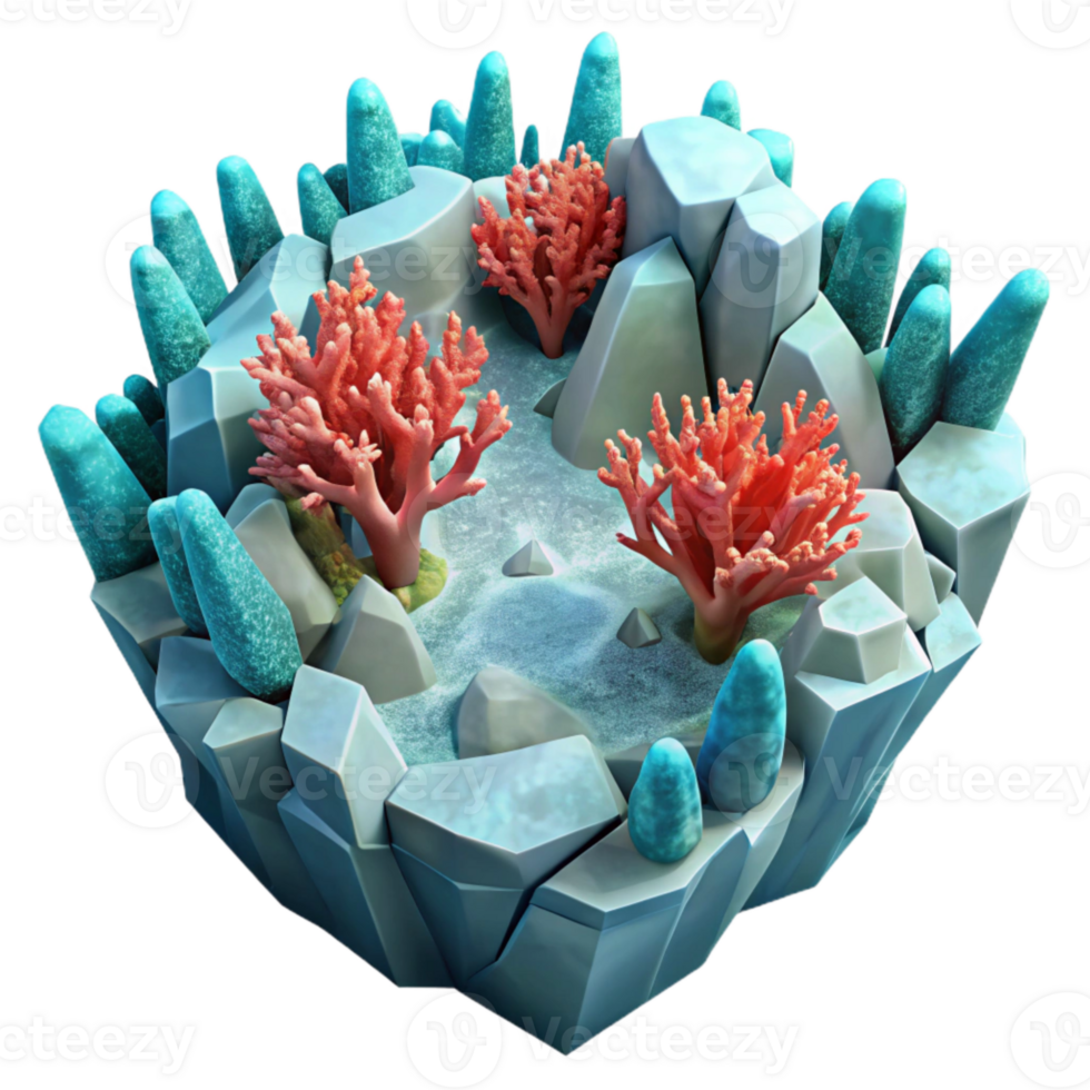 magnificent contemporary Underwater Coral Reef Through Cracked Ship Hull Isolated authentic png