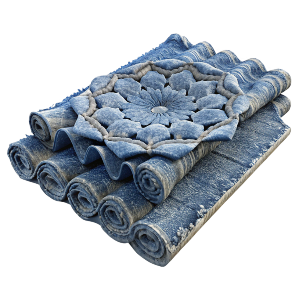 extraordinary artistic Upcycled Denim Rug Transparent genuine png