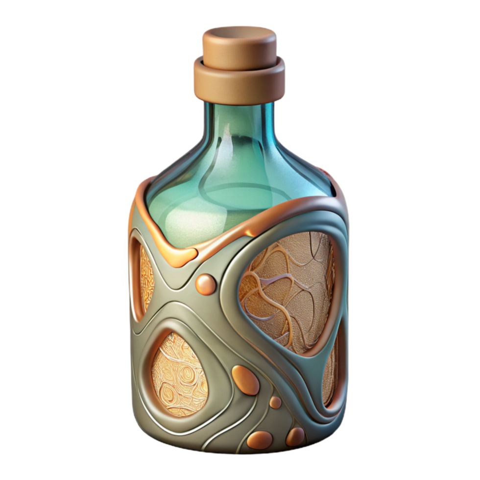 vibrant artistic Upcycled Glass Bottle Art Decorative Design Cutout png