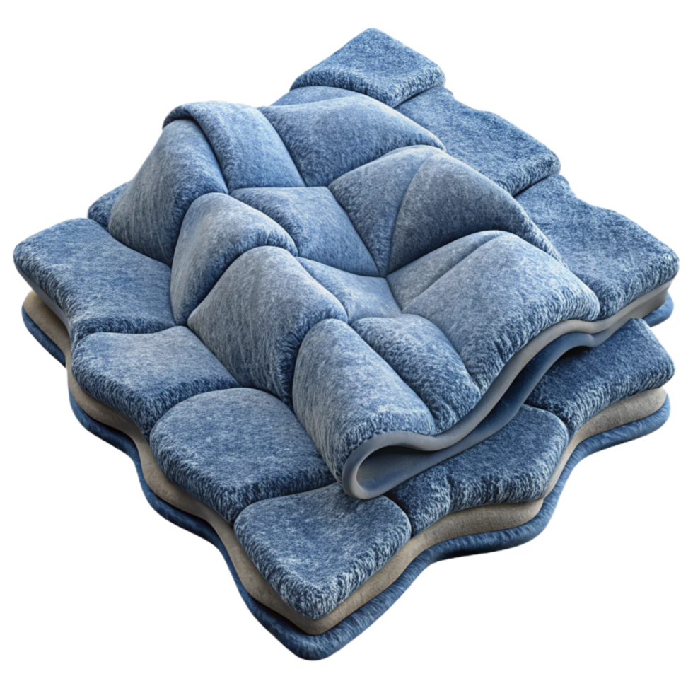 elegant rustic Upcycled Jeans Rug Close Up Cutout original png