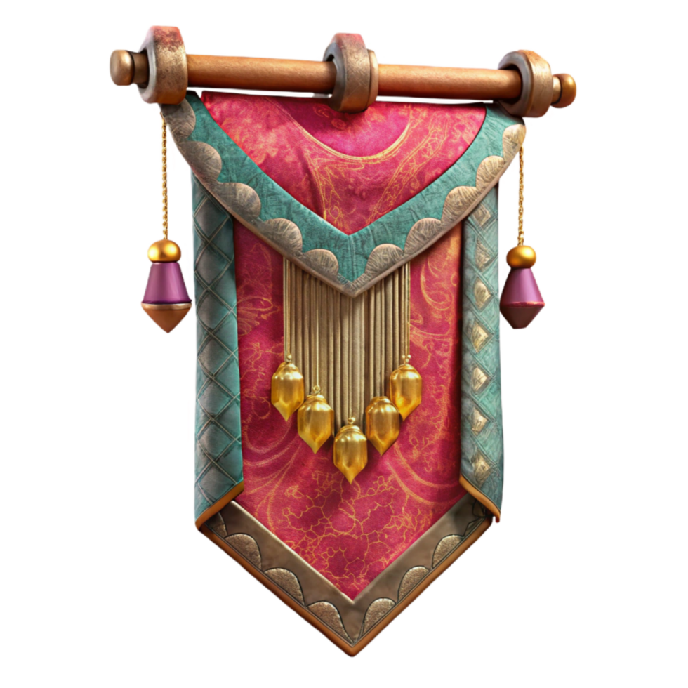 magnificent vintage Upcycled Sari Fabric Wall Hanging Isolated detailed png