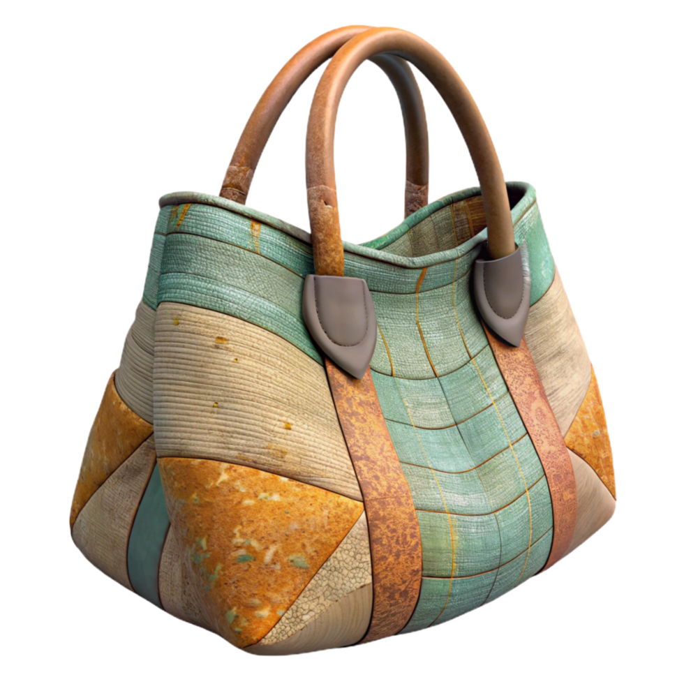 serene creative Upcycled Sari Fabric Tote Bag Isolated genuine png