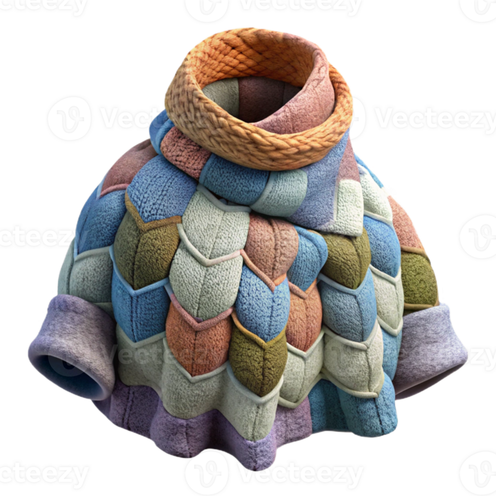 serene classic Upcycled Sweater Knitted Blanket Cutout premium png