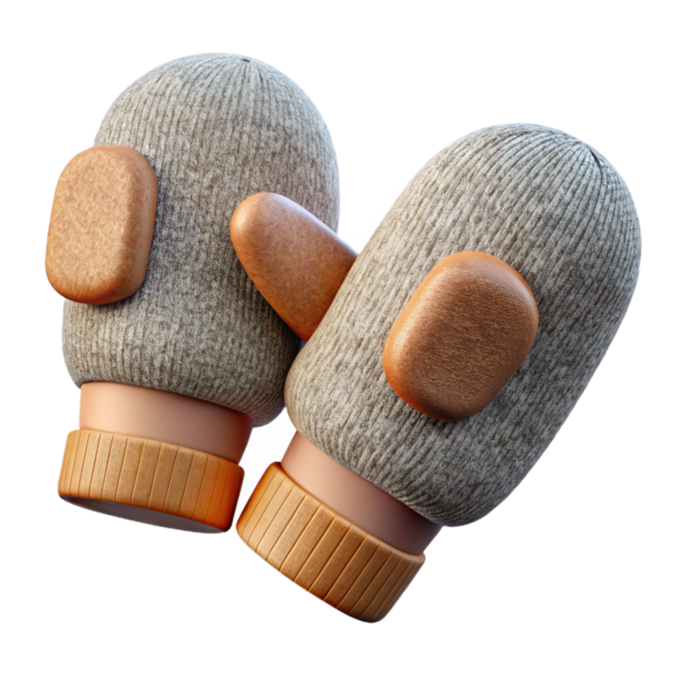 elegant rustic Upcycled Sweater Mittens Transparent high quality png