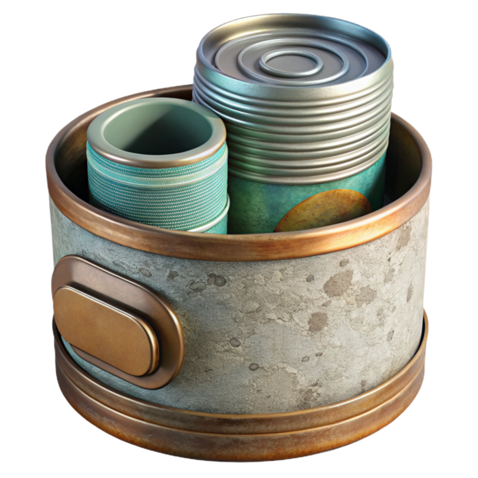 impressive classic Upcycled Tin Can Desk Organizer Cutout Element high quality png