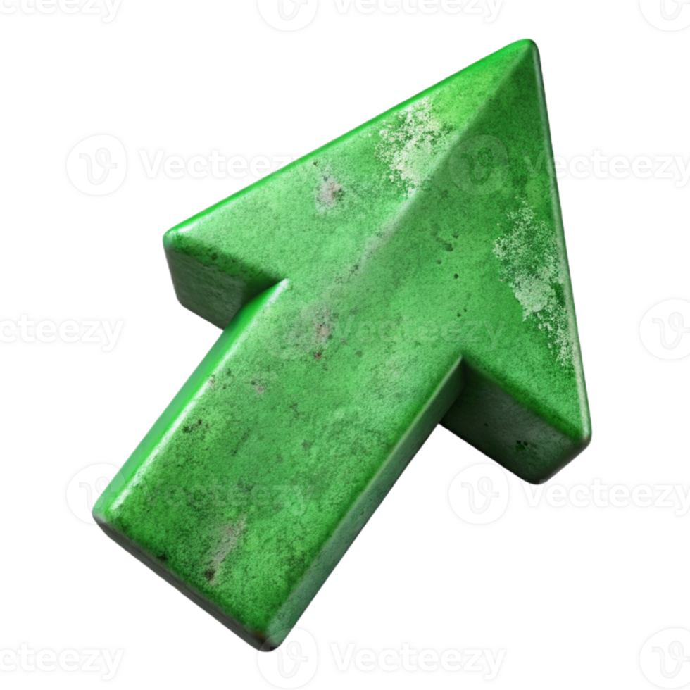 stunning artistic Upward Trending Arrow Cutout Green Color authentic png