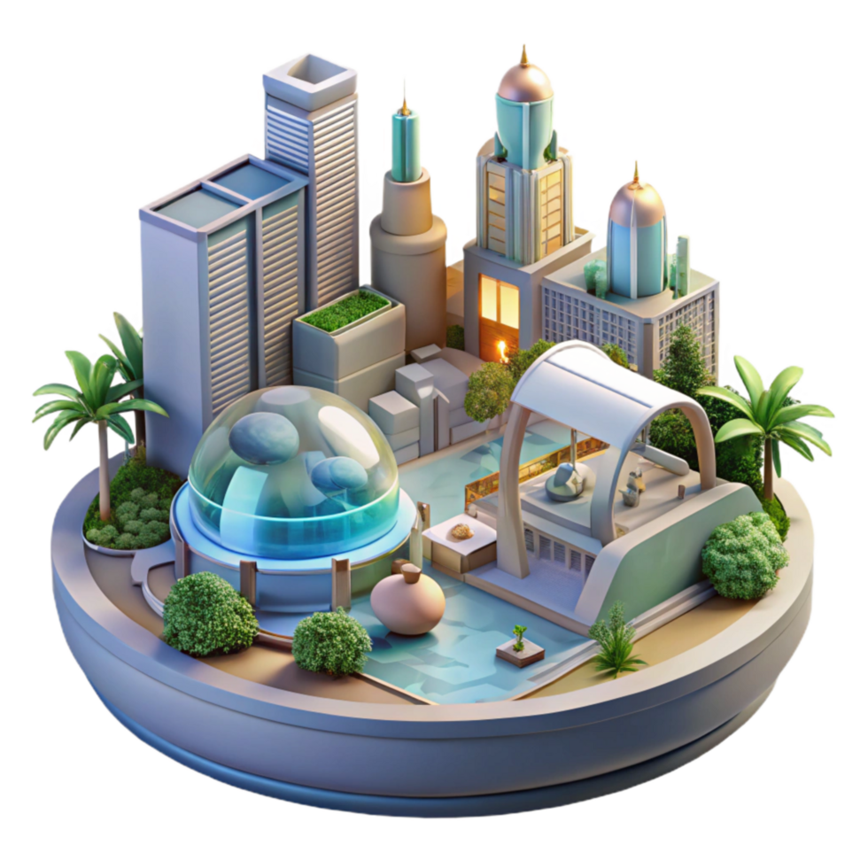 elegant rustic Urban Oasis Futuristic Concept Transparent Background premium png