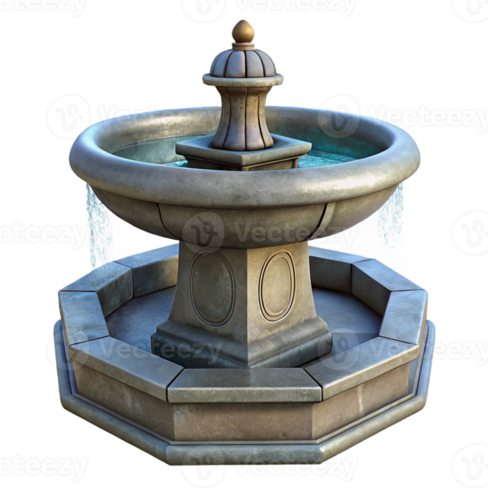 dramatic abstract Urban Water Fountain Front View Cutout png