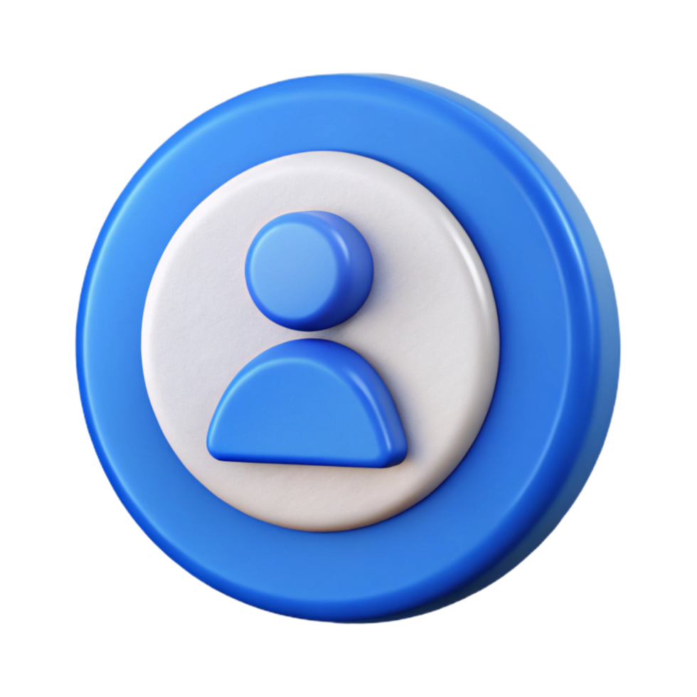 vibrant abstract User Account Symbol Badge Cutout with Blue Accents png