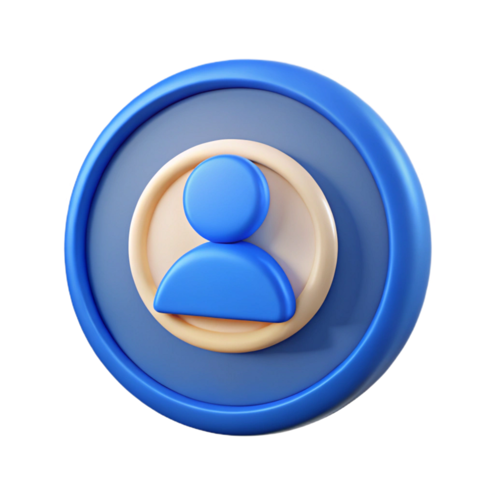 wonderful minimalist User Account Symbol Badge Cutout with Blue Accents high quality png