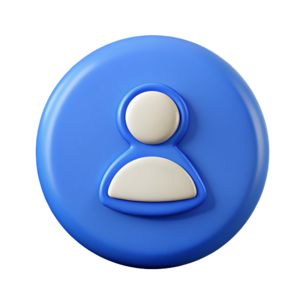 beautiful artistic User Account Symbol Badge Cutout with Blue Accents original png