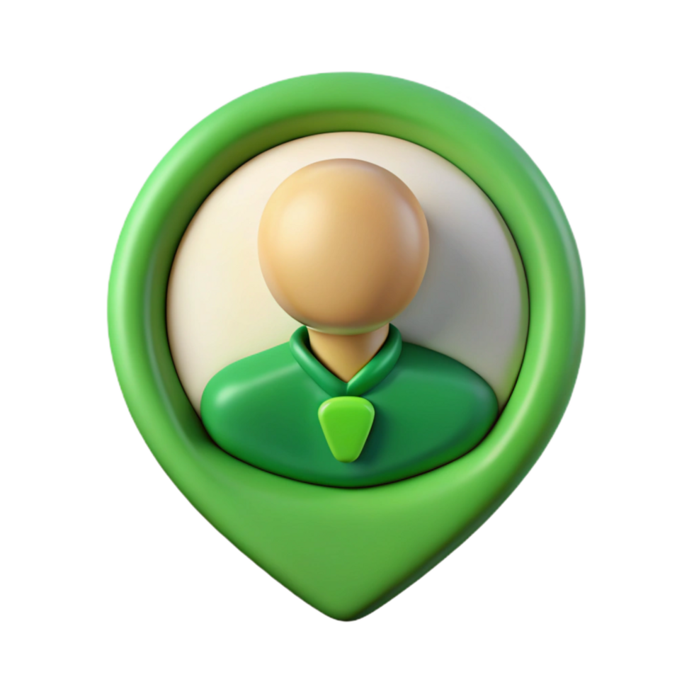 serene minimalist User Avatar Badge Cutout with Green Accents genuine png