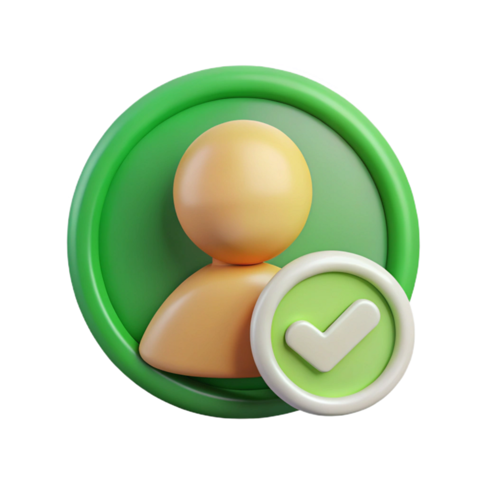 impressive rustic User Avatar Badge Icon Isolated with Green Checkmark authentic png