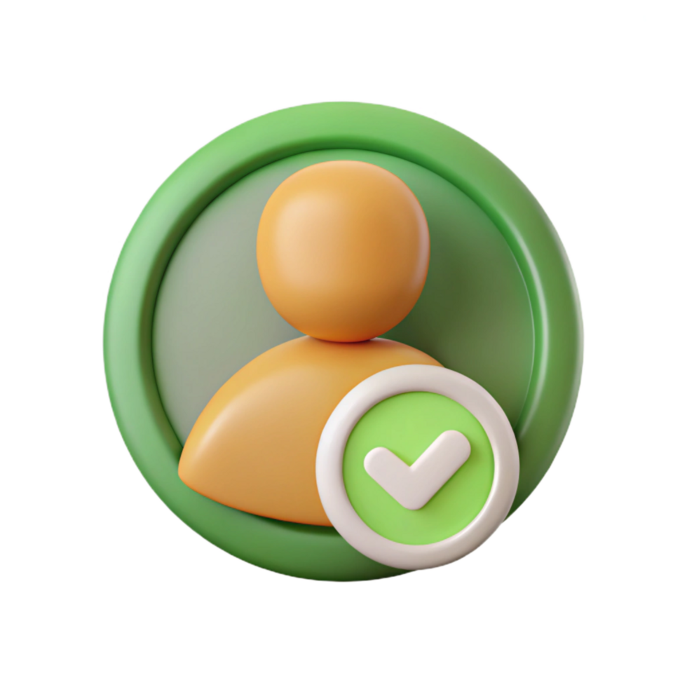 stunning creative User Avatar Badge Icon Isolated with Green Checkmark png