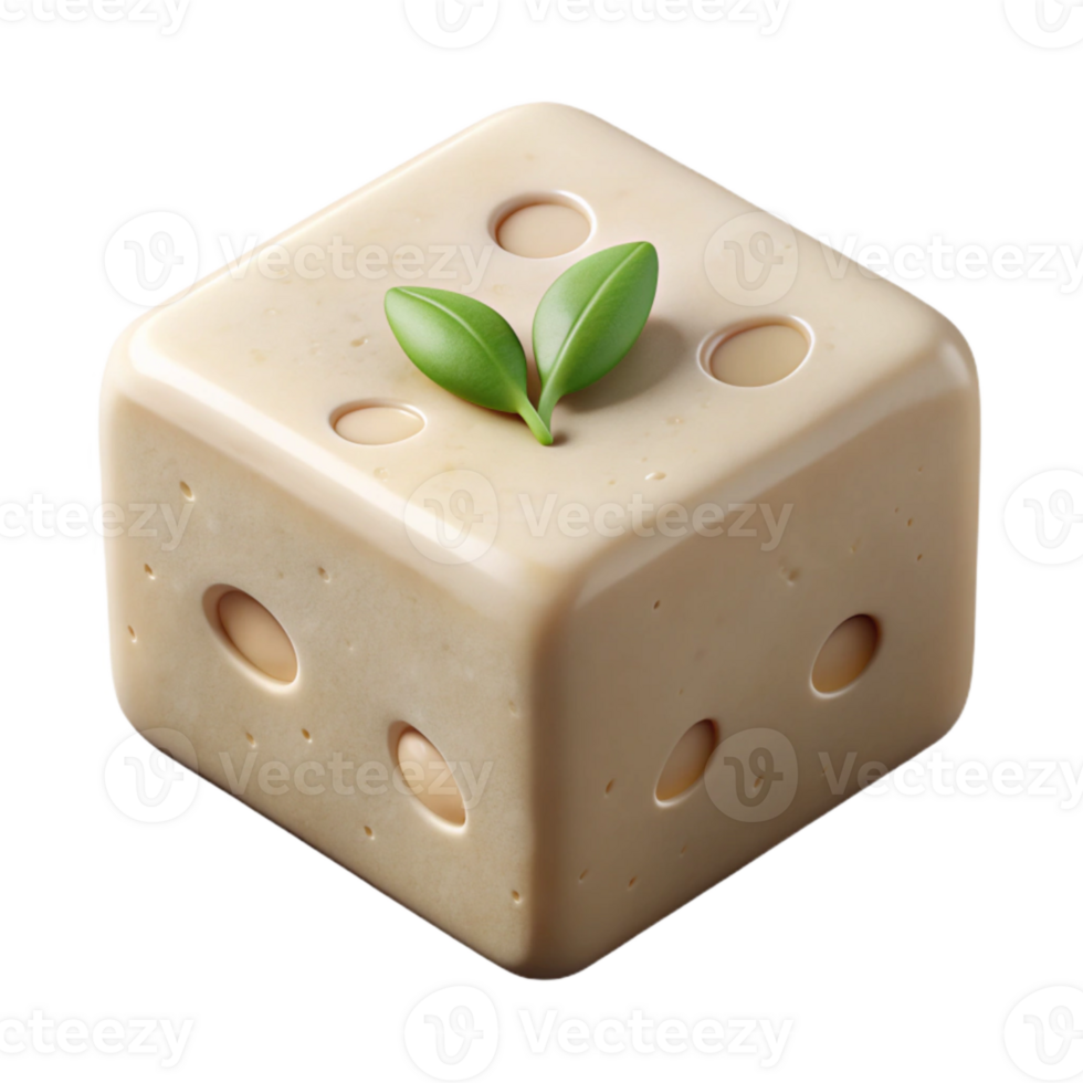 serene artistic Vegan Lifestyle Tofu Block White Isolated high quality png