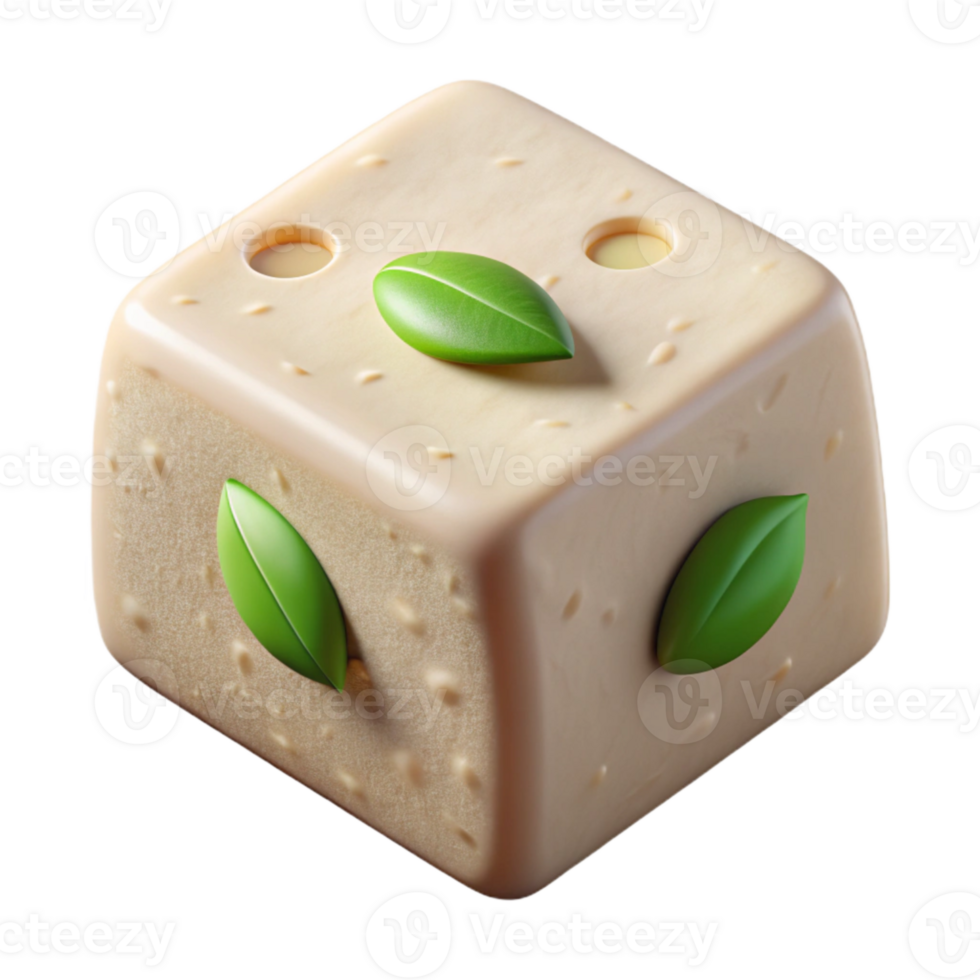 elegant traditional Vegan Lifestyle Tofu Block White Isolated high resolution png