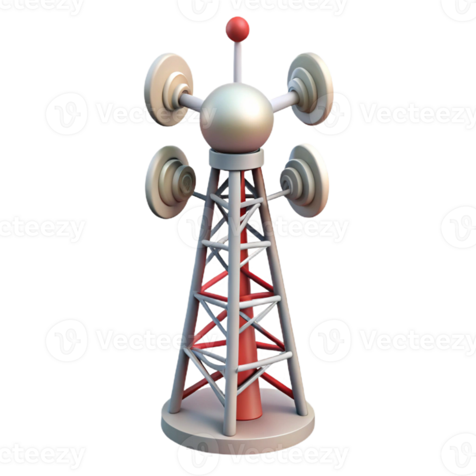magnificent contemporary Vertical City Communication Tower with Antennas Transparent Background genuine png