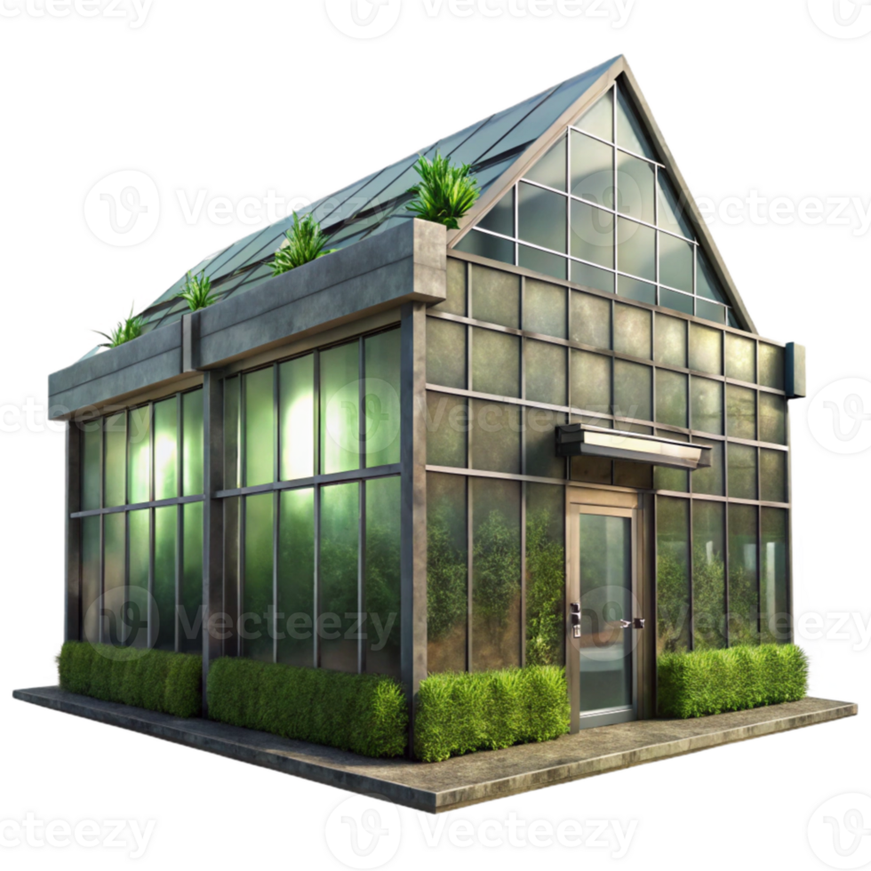stunning minimalist Vertical Farm Exterior Glass Facade Cutout professional png