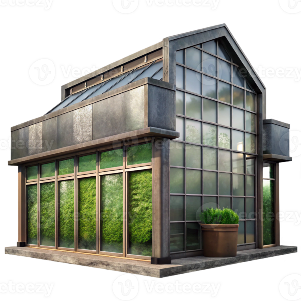 magnificent minimalist Vertical Farm Exterior Glass Facade Cutout professional png