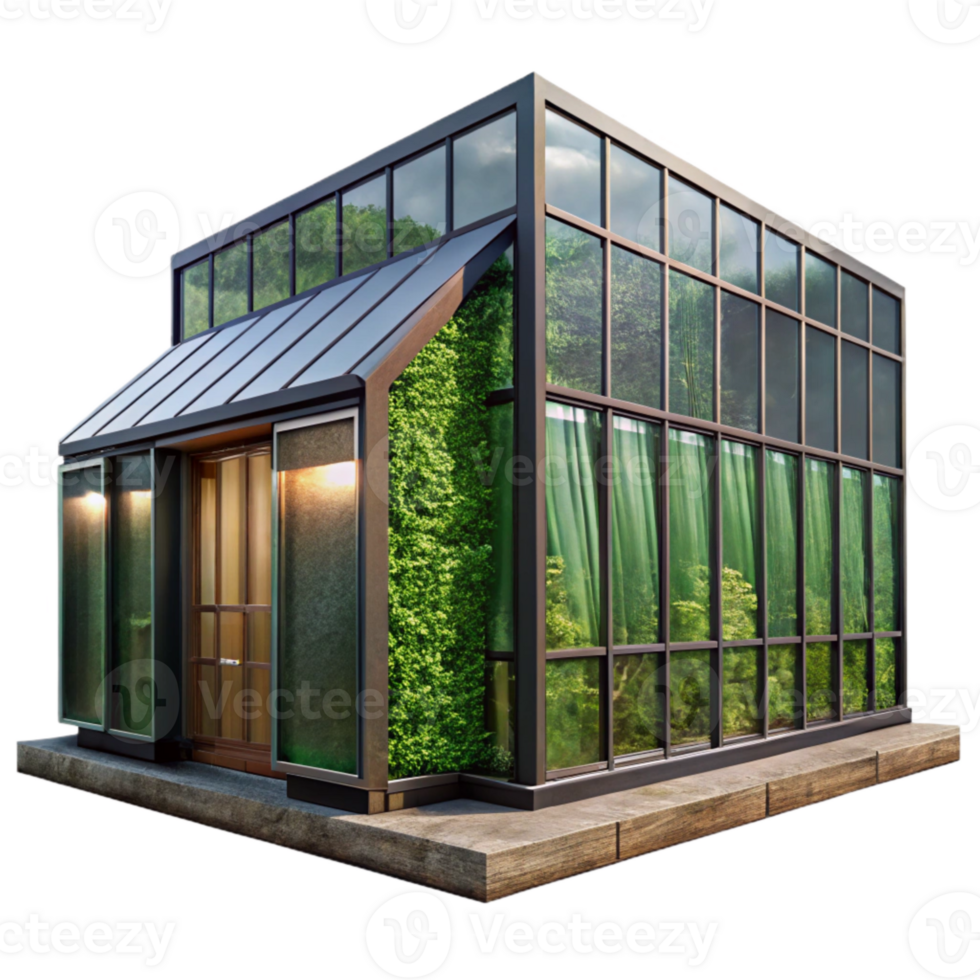 vibrant artistic Vertical Farm Exterior Glass Facade Cutout png