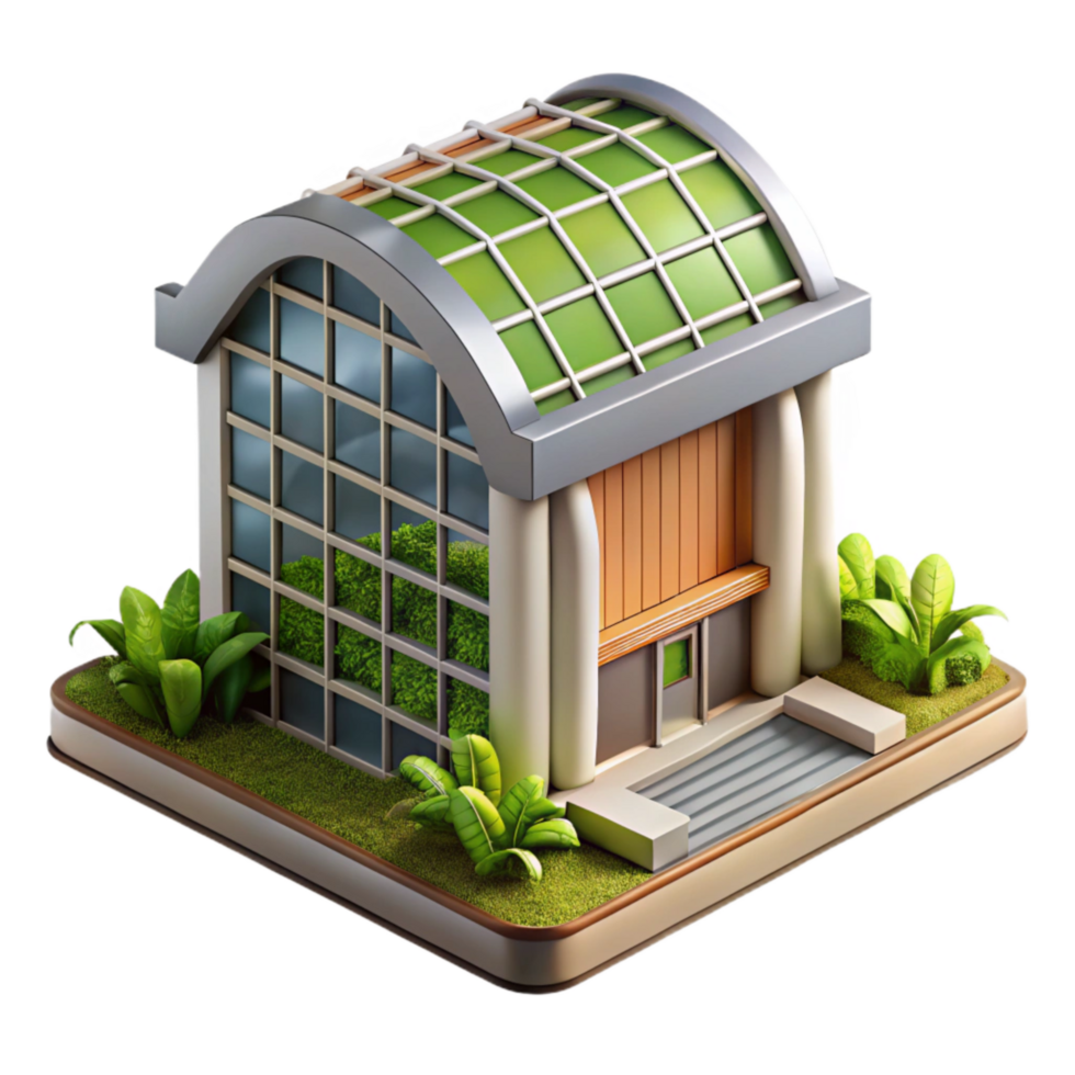 dramatic contemporary Vertical Farming Building Illustration Modern Architecture Isolated professional png