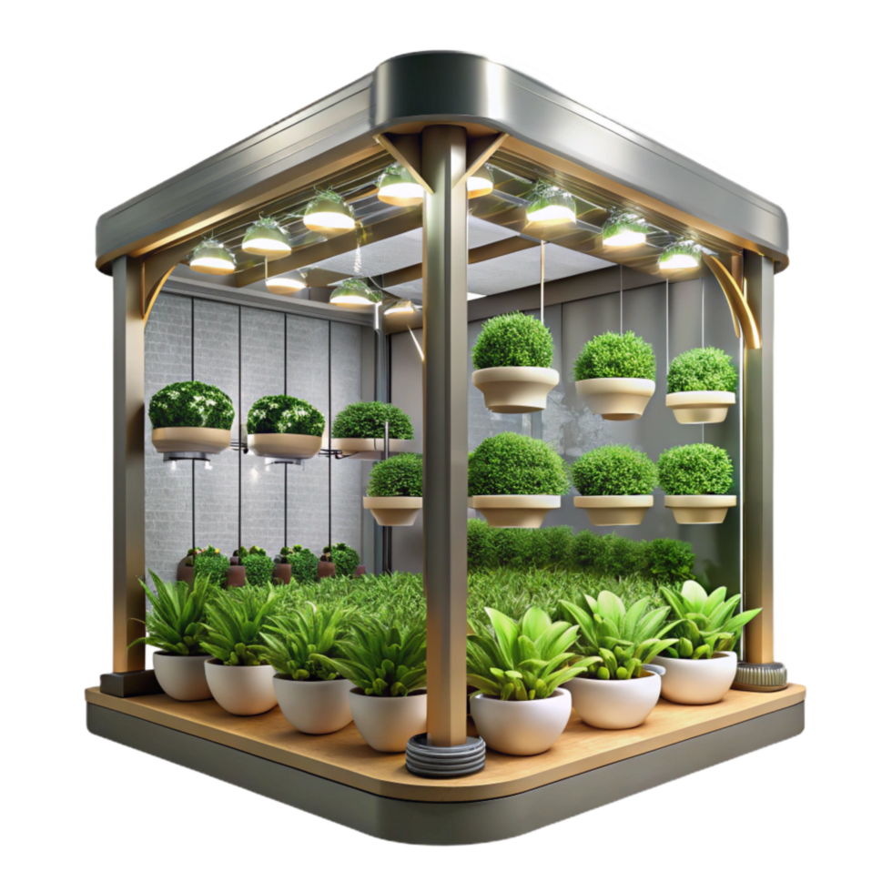 wonderful artistic Vertical Farm Interior Artificial Lighting Transparent Background original png