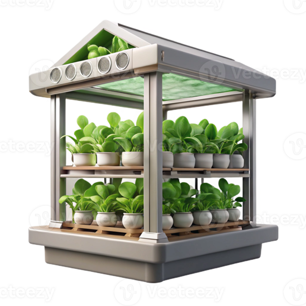 wonderful contemporary Vertical Farm Isolated with Hydroponic System Detail high resolution png