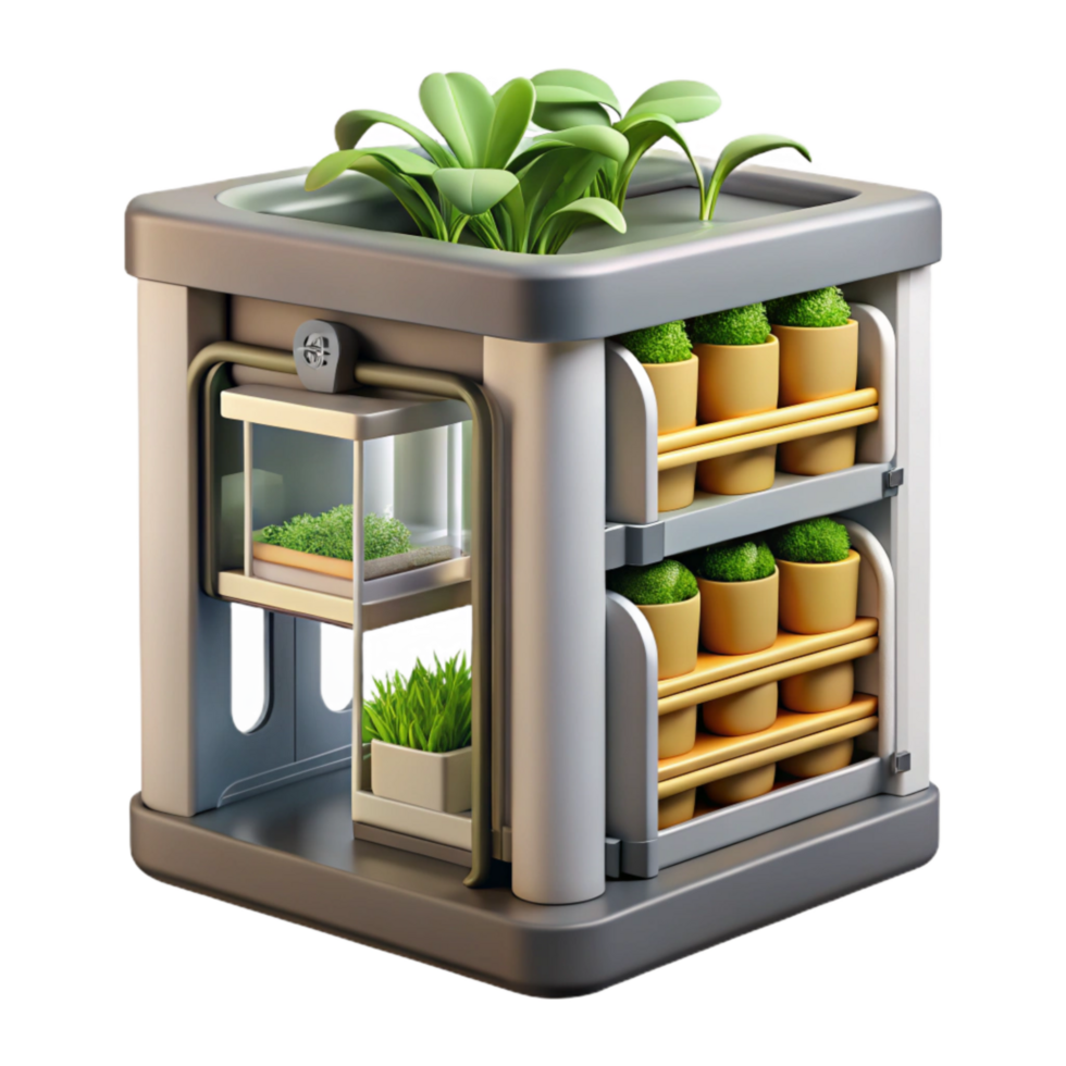 magnificent modern Vertical Farm with Automated Nutrient Delivery Cutout detailed png