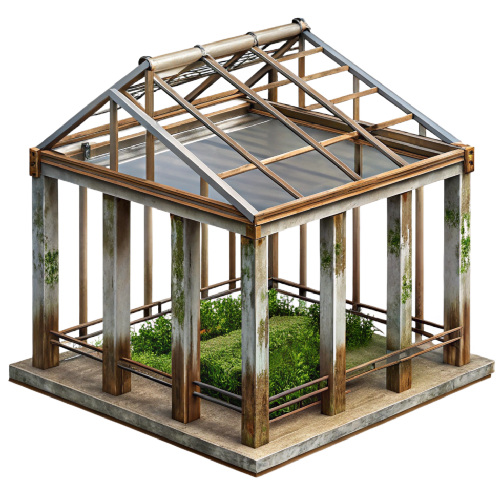 impressive traditional Vertical Farm Structure Steel Frame Transparent Background high quality png