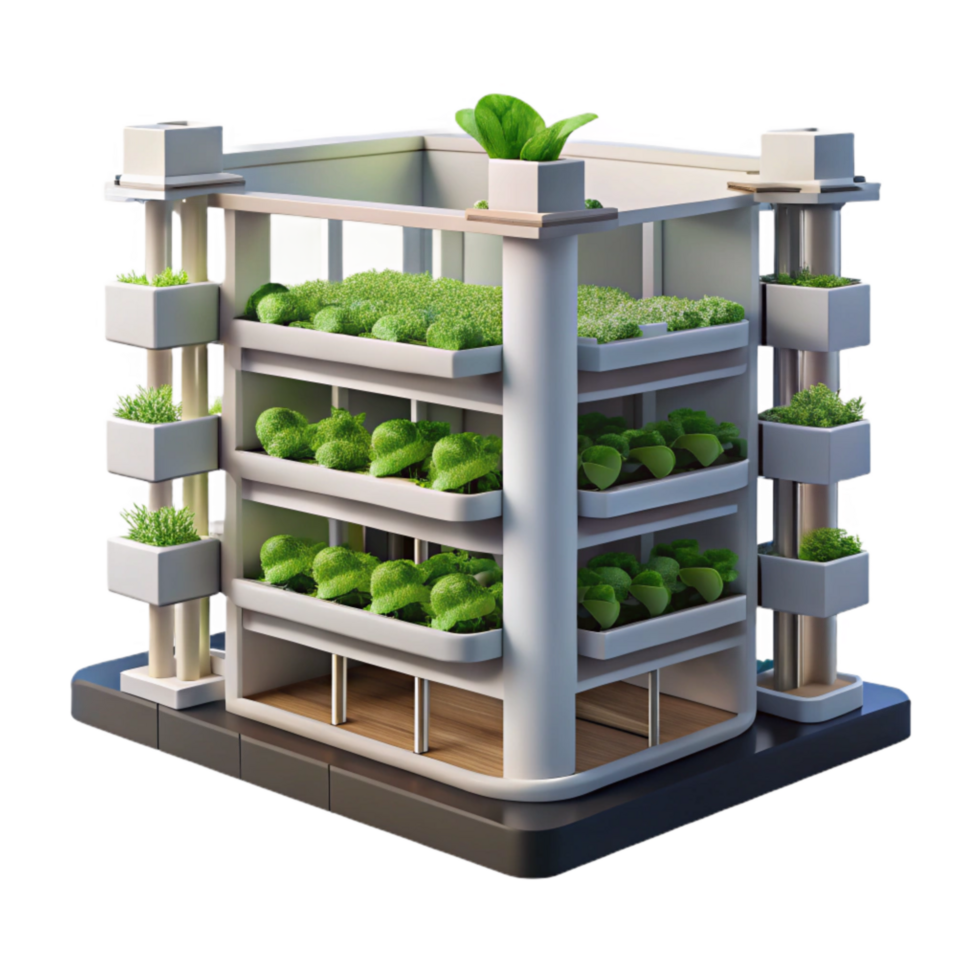 wonderful creative Vertical Farm with Hydroponic Channels Cutout exclusive png