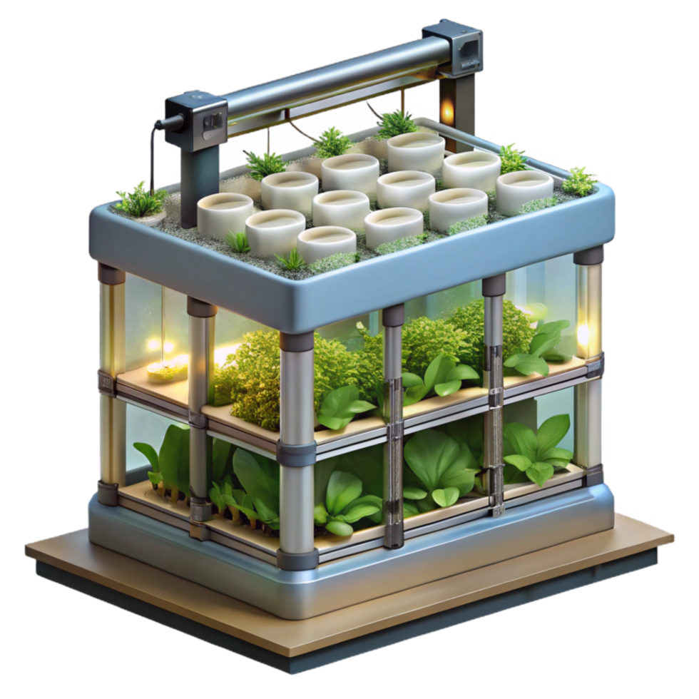 elegant minimalist Vertical Farm with Integrated Lighting System Isolated authentic png
