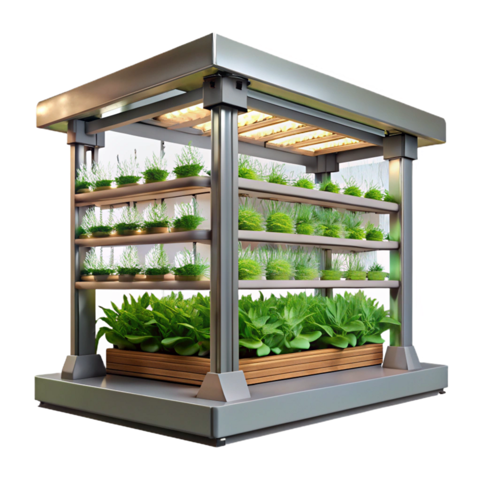 elegant creative Vertical Farm with Integrated Lighting System Isolated original png