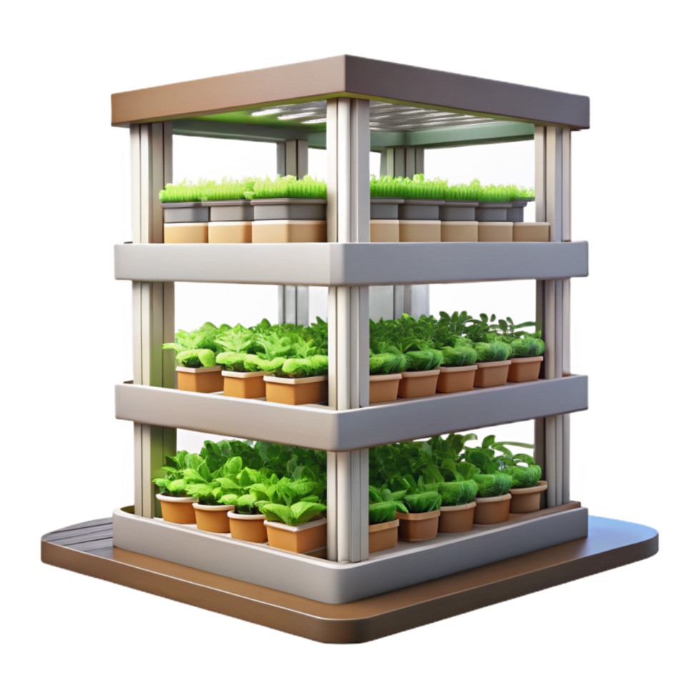 stunning minimalist Vertical Farm with Multiple Levels Cutout high quality png