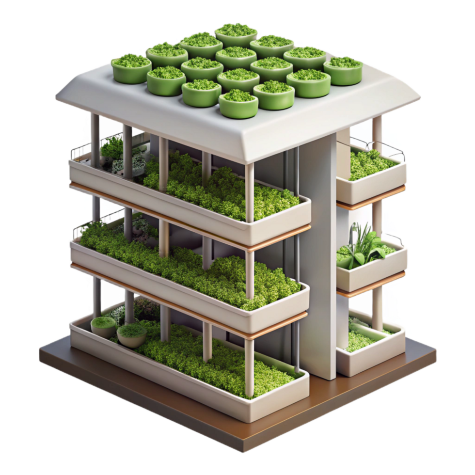 magnificent minimalist Vertical Farm with Multiple Levels Cutout high quality png