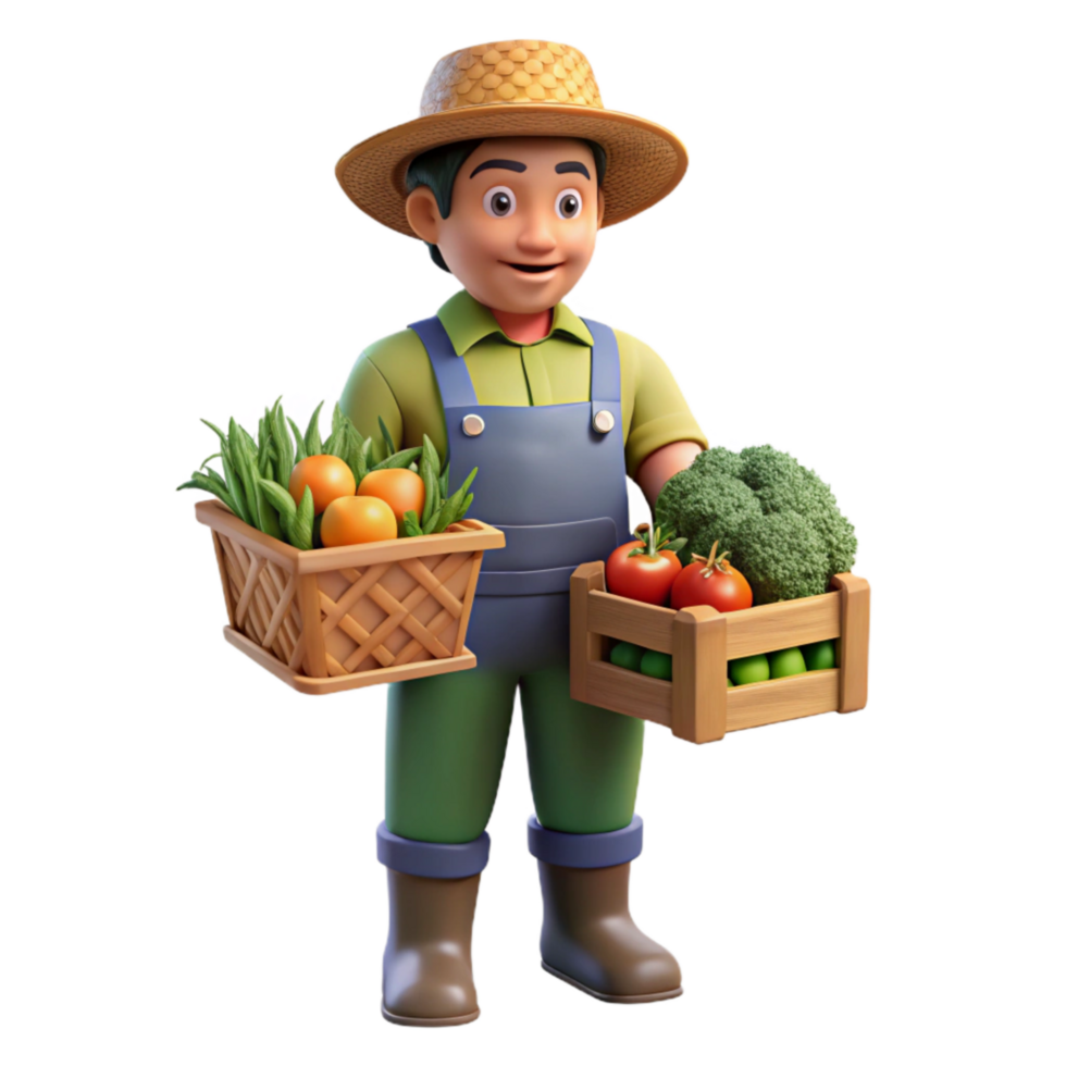 magnificent abstract Vertical Farm Worker Harvesting Vegetables Isolated authentic png