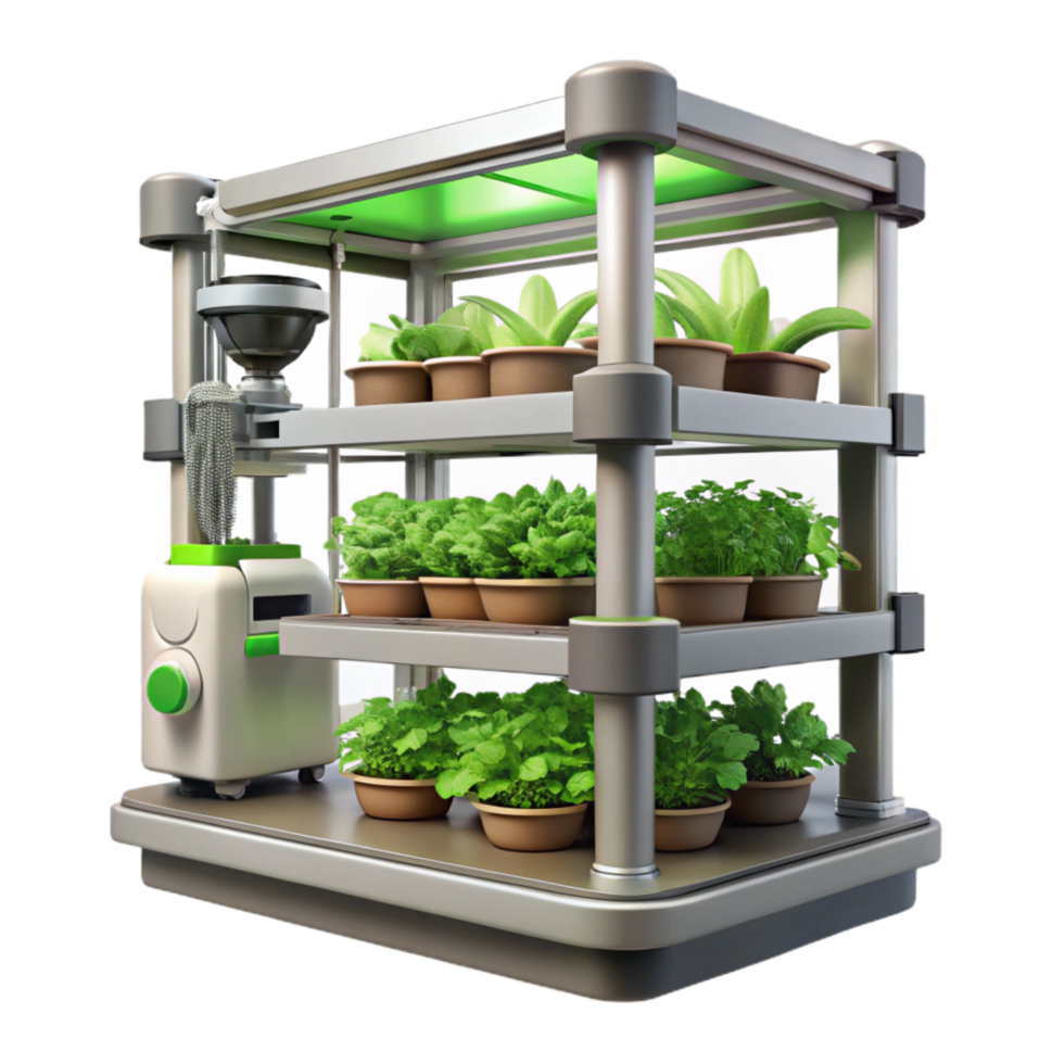 magnificent creative Vertical Farm with Robotic Planting System Isolated Cutout exclusive png
