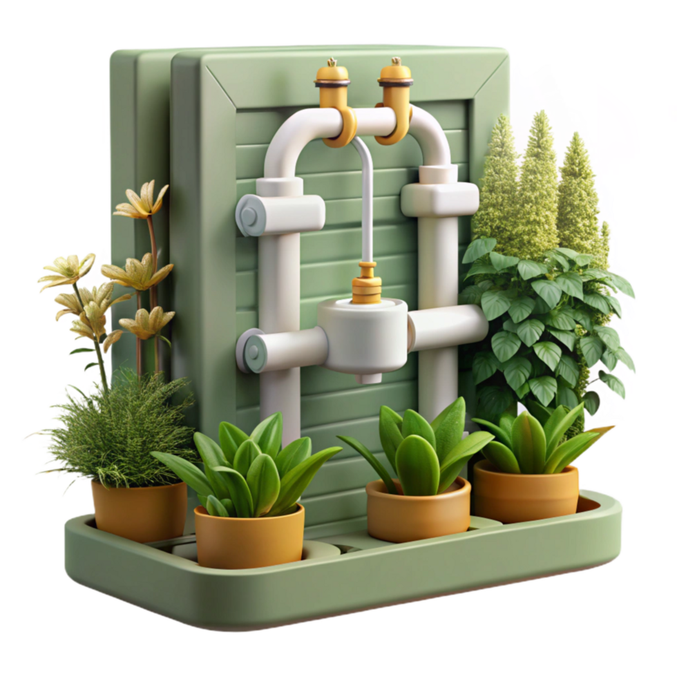 impressive rustic Vertical Garden Irrigation System Cutout detailed png