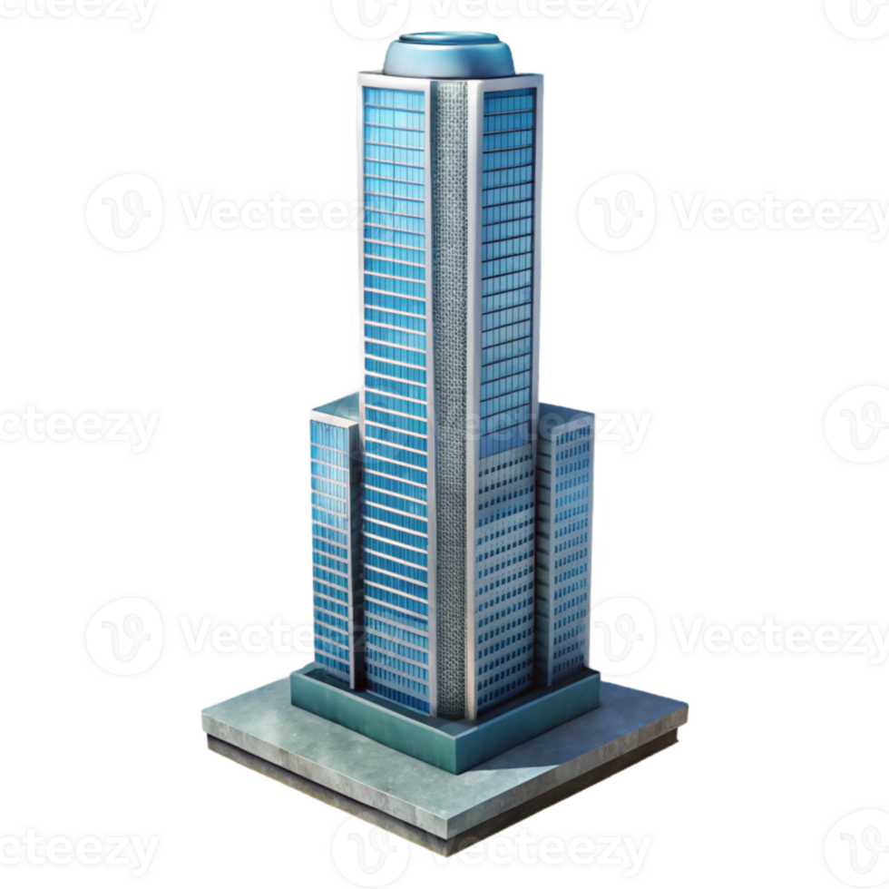 wonderful rustic Vertical Ocean City Skyscraper Isolated Transparent Background professional png
