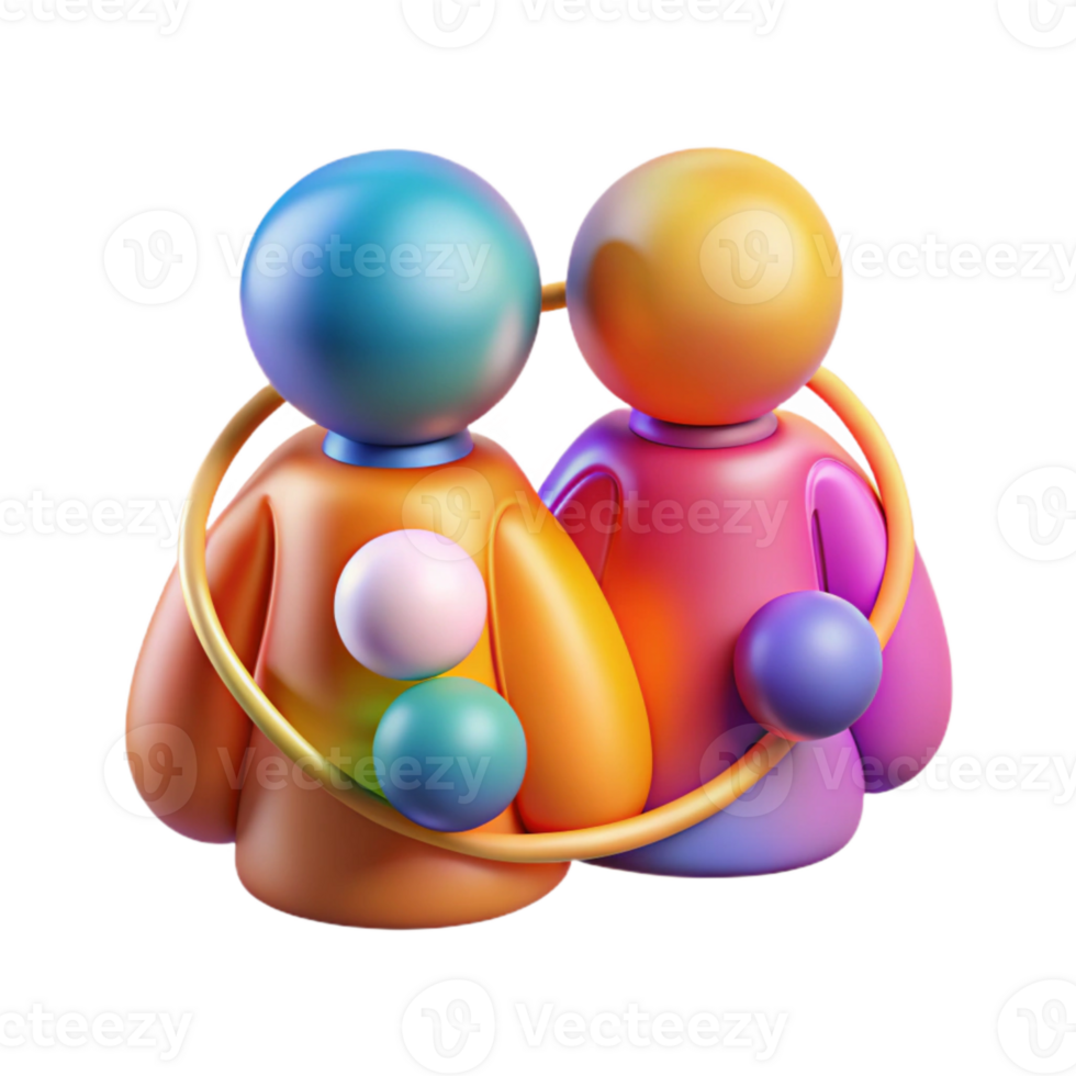 impressive contemporary Vibrant Abstract Human Connection Illustration Transparent Background authentic png