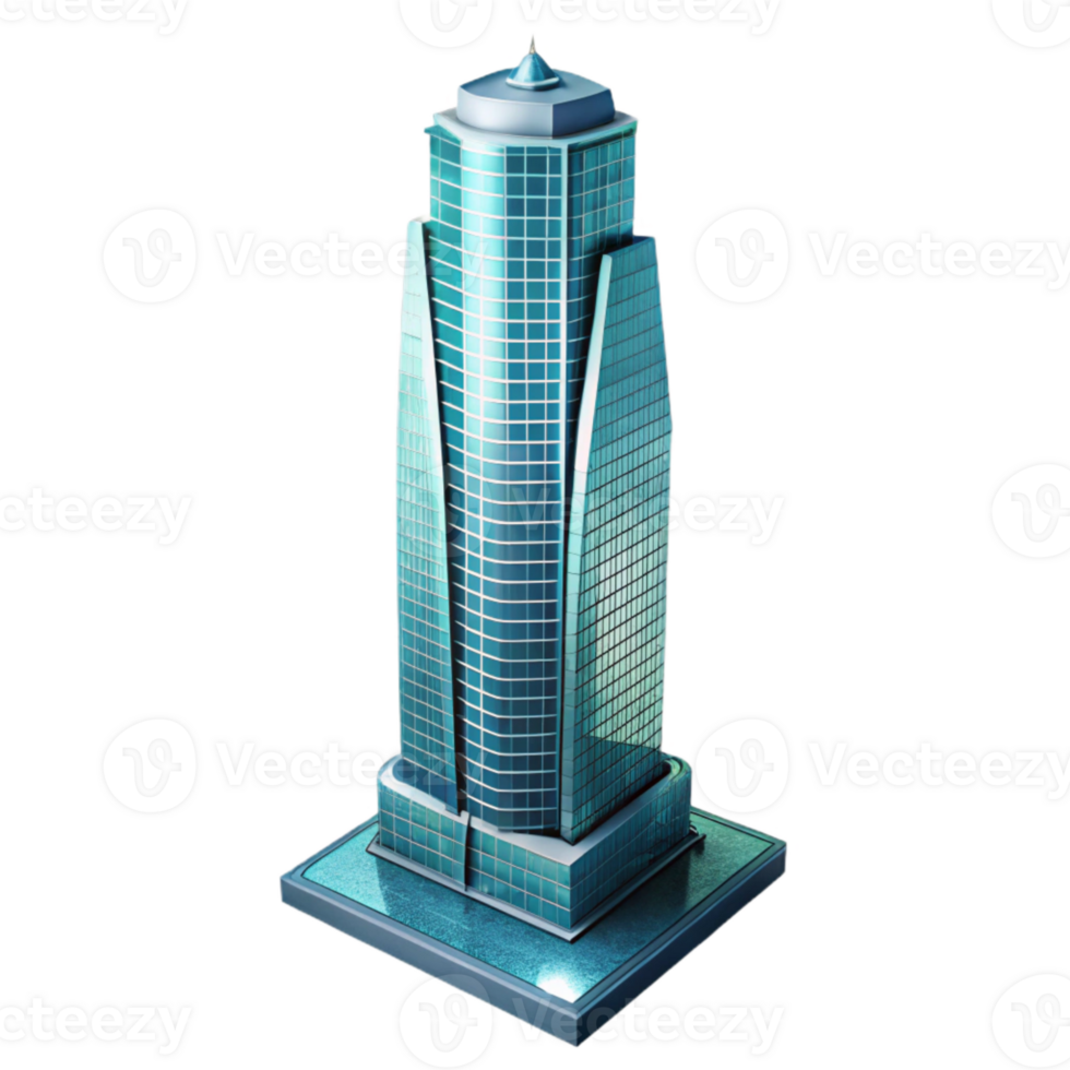 extraordinary creative Vertical Ocean City Skyscraper Isolated Transparent Background authentic png