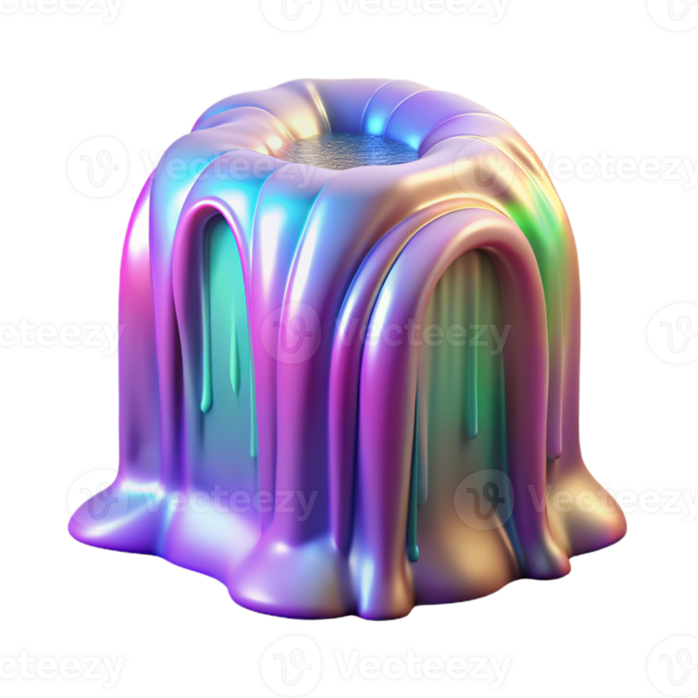 serene traditional Vibrant Holographic Waterfall Isolated Element with Soft Lighting professional png
