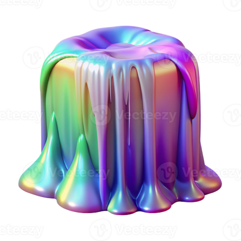 impressive artistic Vibrant Holographic Waterfall Isolated Element with Soft Lighting png
