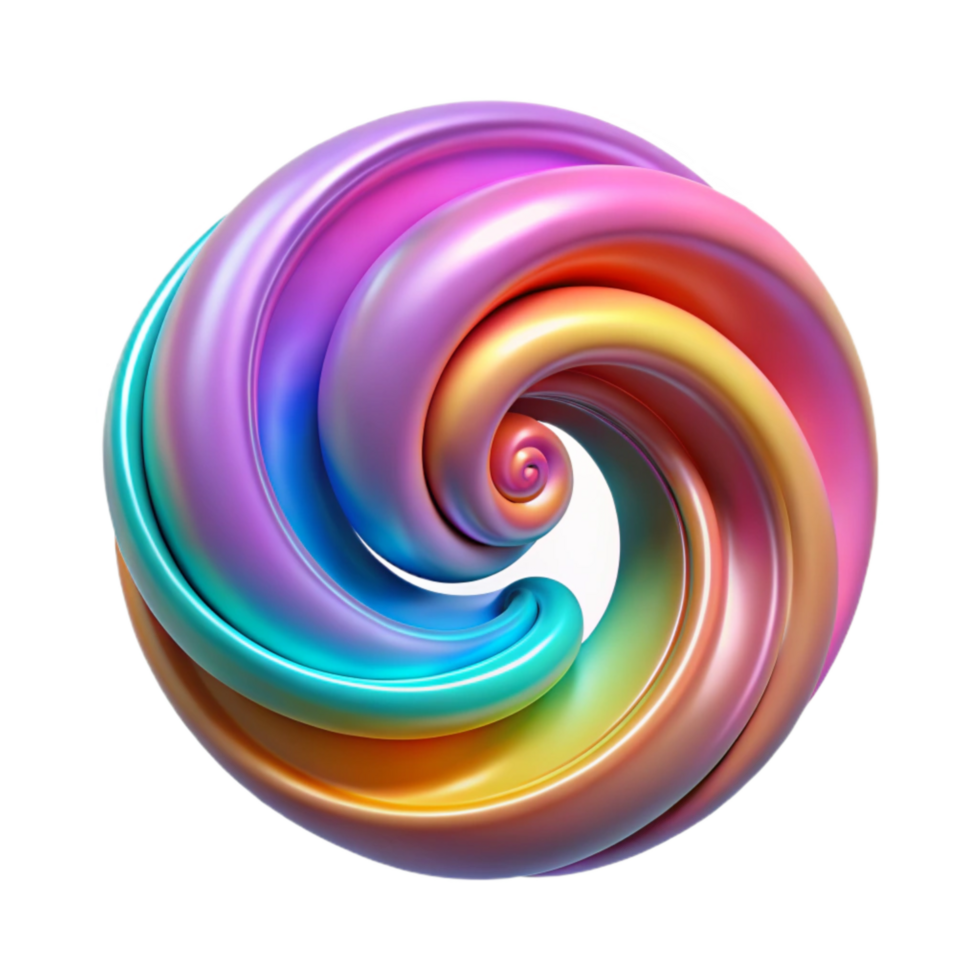 vibrant artistic Vibrant Synesthesia Swirls Isolated on Transparent Background detailed png