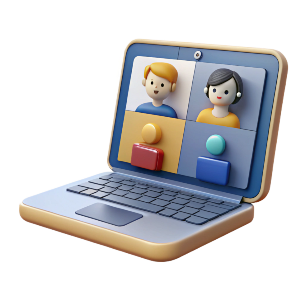 wonderful traditional Conference Call on Laptop Screen Transparent Background authentic png