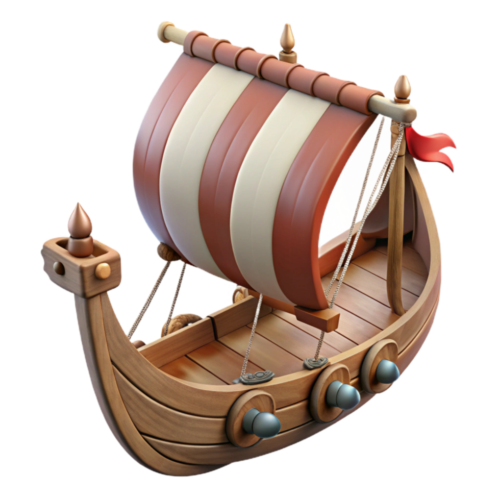 wonderful artistic Viking Longship Illustration Isolated on Transparent Background exclusive png