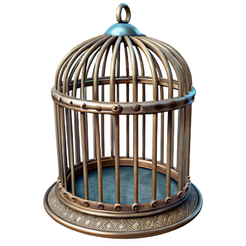 extraordinary modern Vintage Birdcage Transparent Background with Metal Bars genuine png