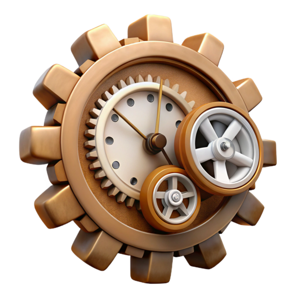 beautiful artistic Vintage Clock Gears Rotating Seamlessly original png