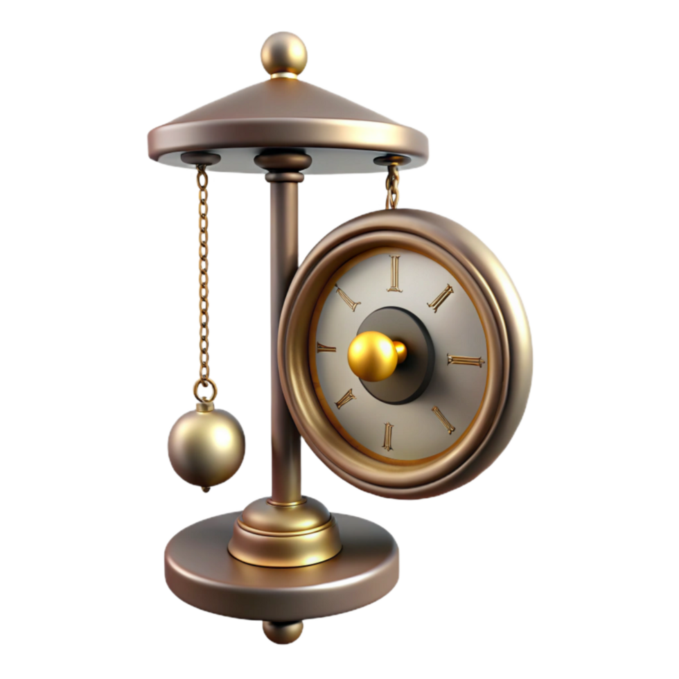 serene traditional Vintage Clock Pendulum Swinging Motion Transparent Cutout png