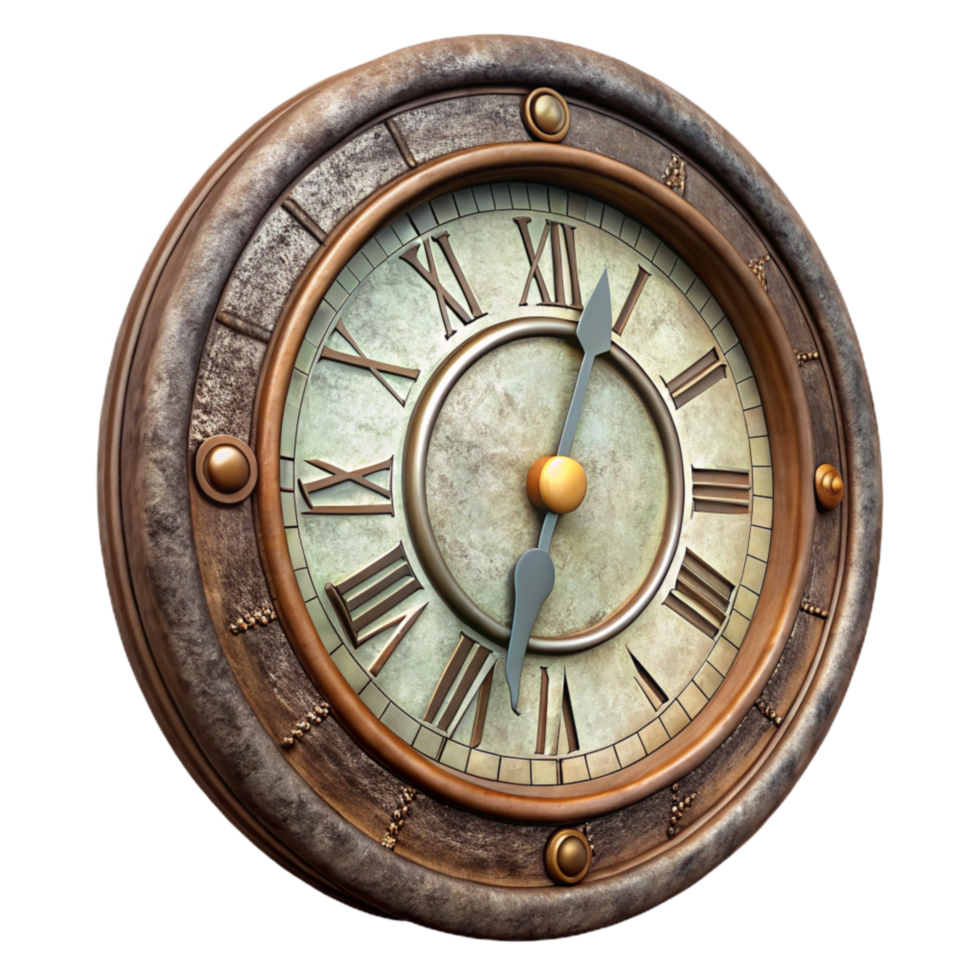 beautiful artistic Vintage Clock Isolated with Roman Numerals high quality png