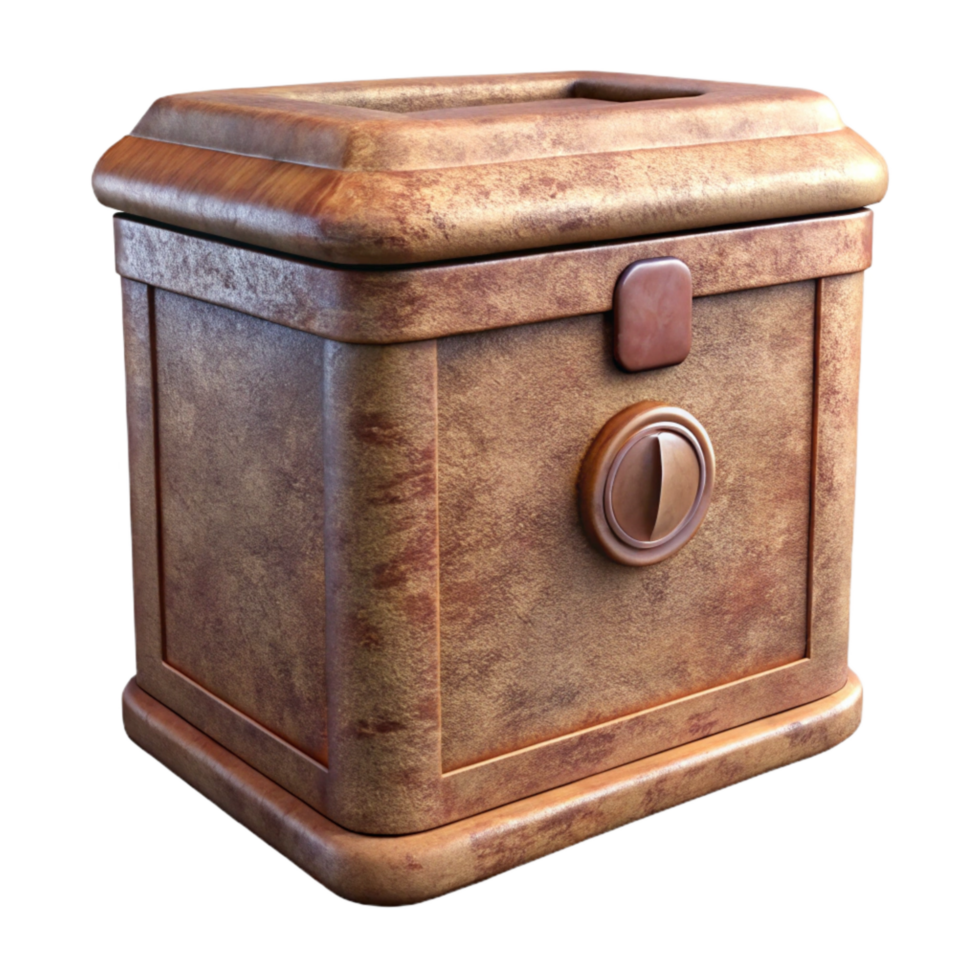 vibrant minimalist Vintage Clothing Donation Box Side View Cutout professional png